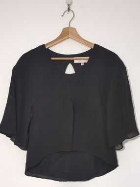 Dress the Population Black Short Sleeve Blouse